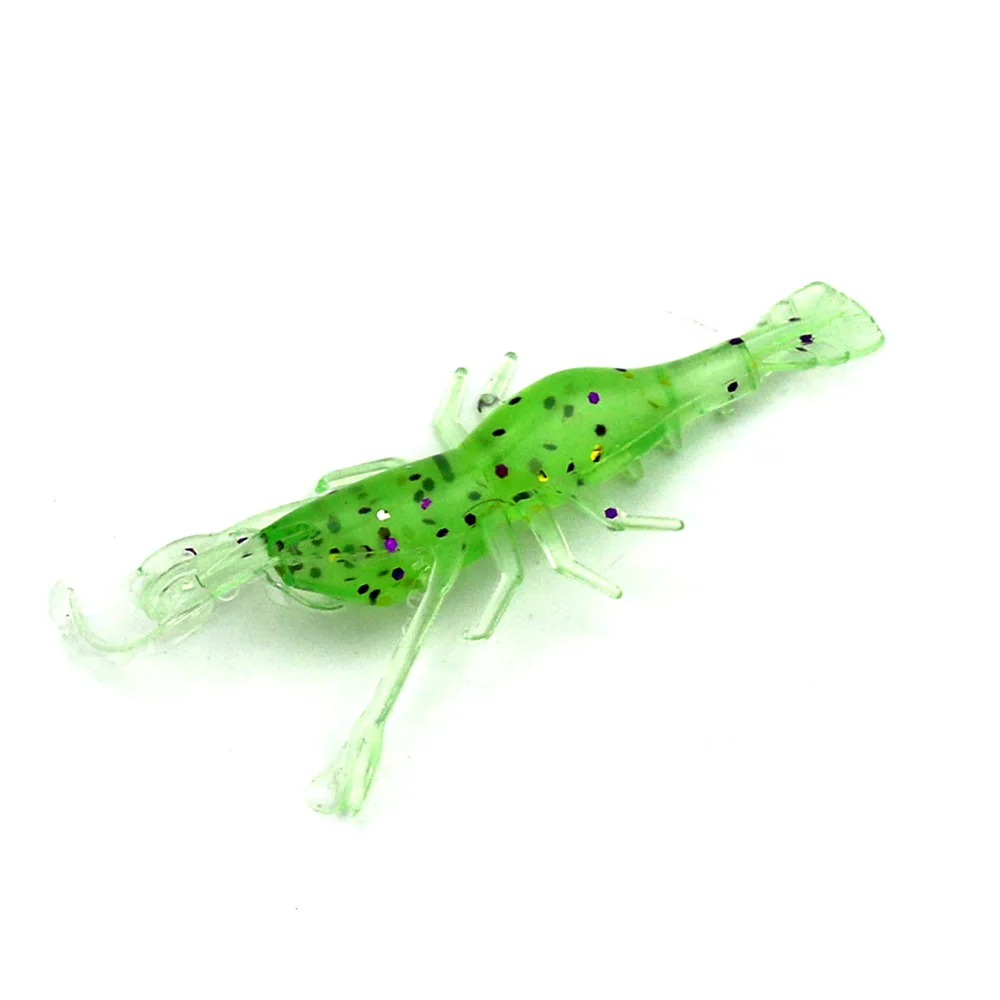 5 Colors Soft Live Shrimp Fishing Lure Sinking Soft Shrimp Baits 80mm