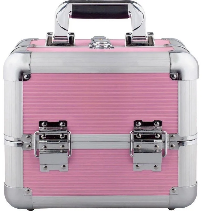 medium pink aluminium vanity case