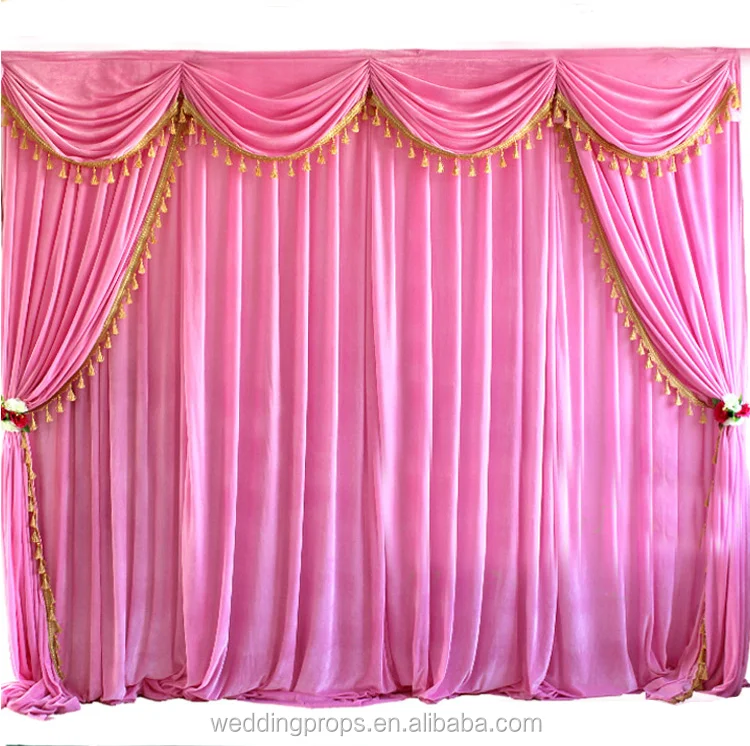 Cheap Buttery Flower Backdrop Wedding Curtains Drapery Pipe And Drape ...