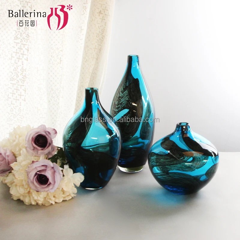 Ballerina Home Decor Color Flower Vase Wholesale Small Round Blue