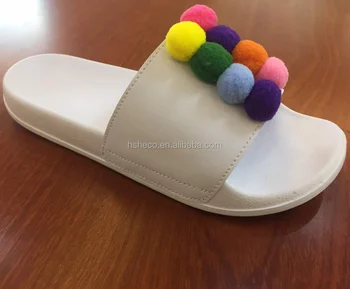 2017 New Arrival Trending Colorful Slippers Custom Made White