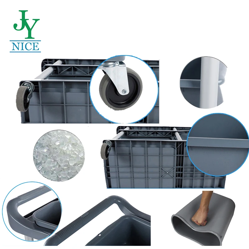 victualing house stainless steel dish caddy with bucket hotel Service Cleaning plates dishes collect trolley