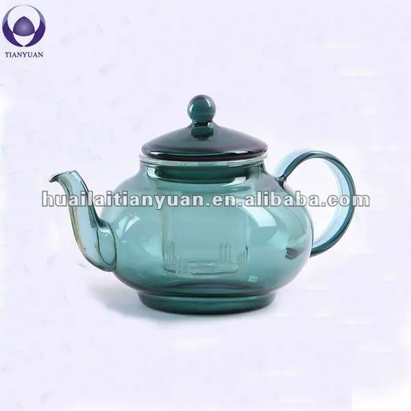 heat resistant hand made colored glass tea sets