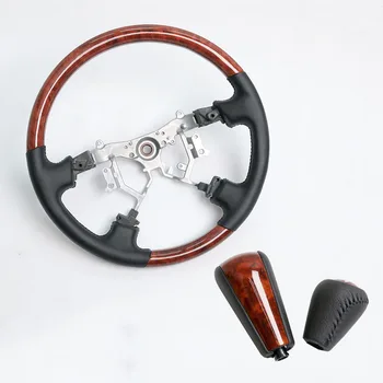 Aluminum Wooden Steering Wheel Gear Shift Knob For Toyota Land Cruiser Prado 120 150 Fj120 Fj 150 2003 2018 Accessories Buy Land Cruiser Prado