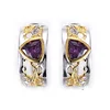 Russia Design 925 Sterling Silver Earrings with Amaranthine zirconium
