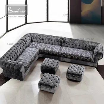 Royal Furniture Modern Sofa Tufted With Crystal Ons Product On