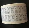 white PET FCC label with serial number