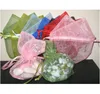 China supplier cheap custom colorful cylinder shaped satin ribbon drawstring round bottom organza bag