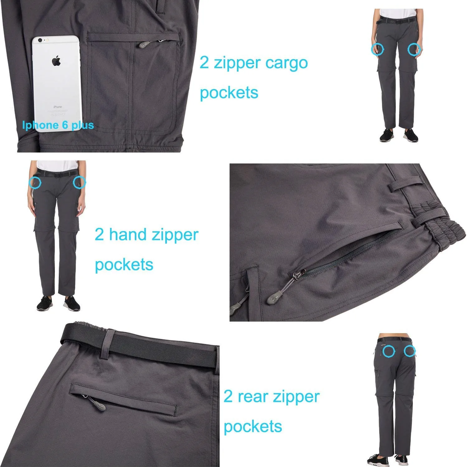 zipper hiking pants