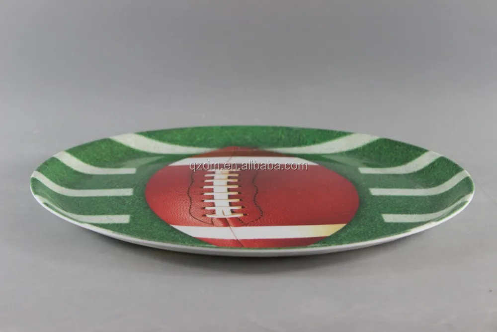 13.5inch Melamine Large Plate With Soccer Print