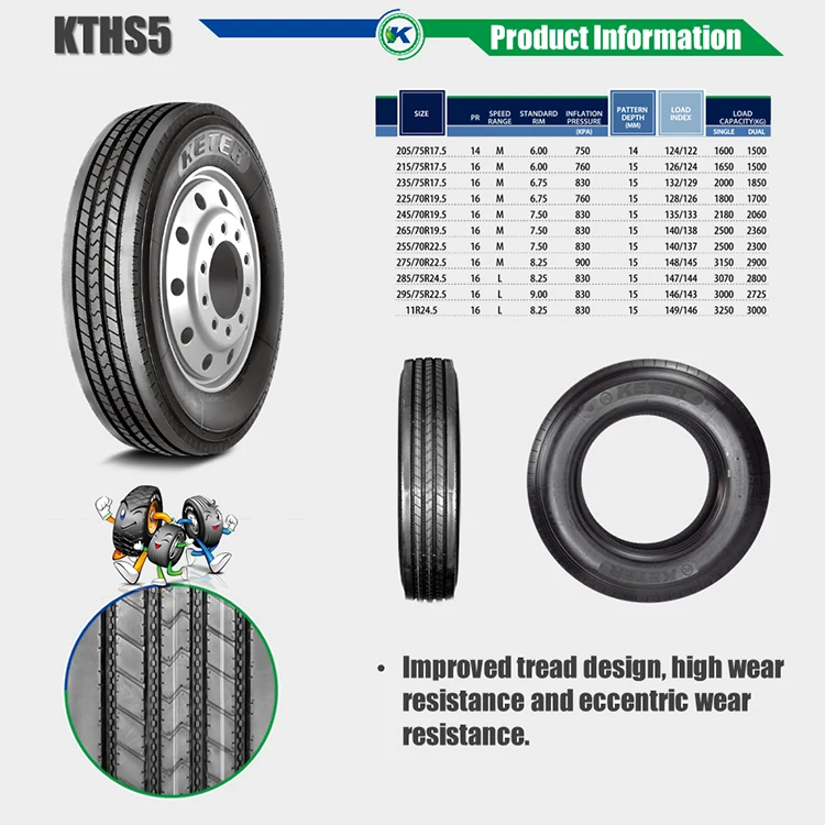 Chinese Truck Tire Keter Brand Kths5 All Position 11r22.5 11r24.5 - Buy ...