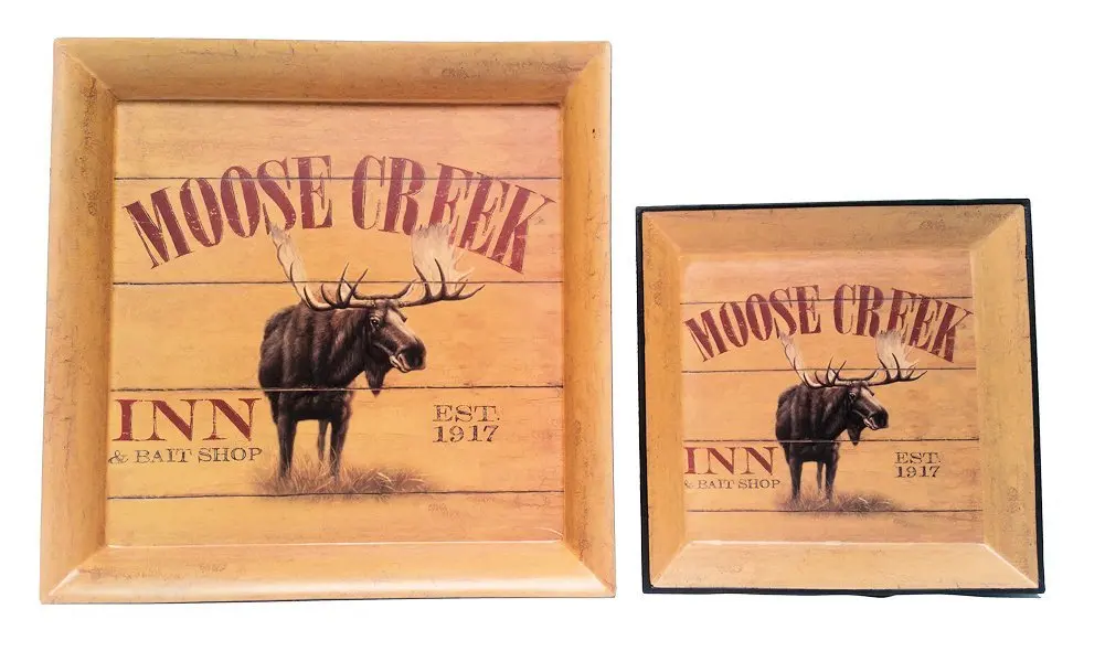 Buy Lodge Cabin Decor Moose Creek Inn Bait Shop Decorative Trays