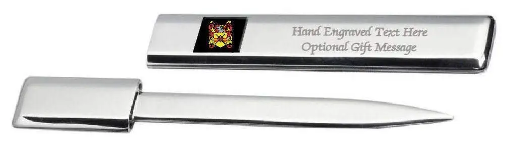 Macdonald Family Crest Surname Coat Of Arms Engraved Letter Opener