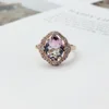 saudi arabia white gold treasure female S925 sterling silver high-grade exquisite opening wedding diamond ring