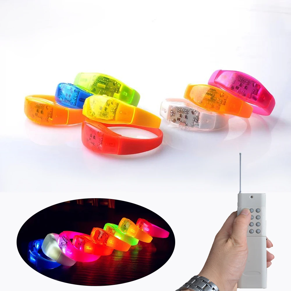 Radio Controlled Led Bracelets Party Remote Activated Control Flash Led ...