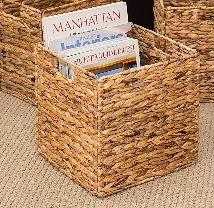 Natural Rattan Laundry Storage Basket Linen Bathroom Basket With Lid