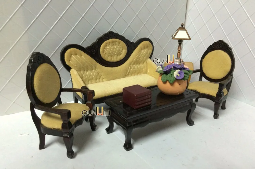 1/12 Scale Dollhouse Miniature Sofa Doll House Mini Sofa Living Room
