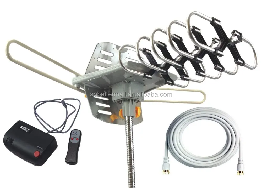 Uhf/vhf/fm 150 Miles Outdoor Digital Tv Antenna With 360 Turning Degree