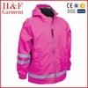 children windbreaker in rose with reflective tape waterproof jacket