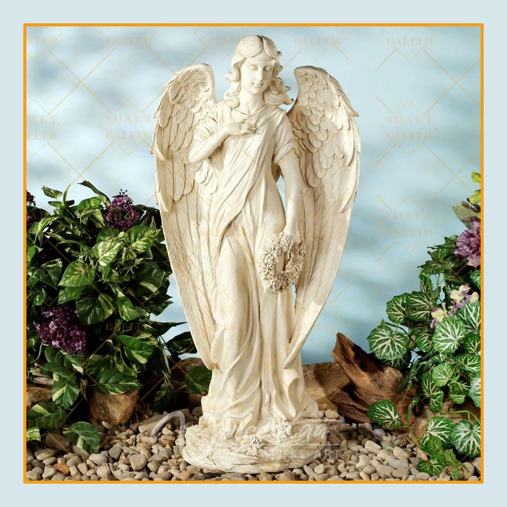 outdoor angel marble garden statue winged wholesale handmade sculpture