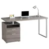 Dark Taupe wooden Computer Desk, 60"with file Drawer Cabinet