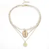 Best selling Bohemia style necklace with nature stone chain natural cowrie shell choker necklace for female