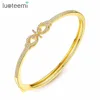 LUOTEEMI Wholesale Customized Classic Chinese Style Bangles With Mini Bling Zircon Crystal Stone For Girl Wearing Daily-life