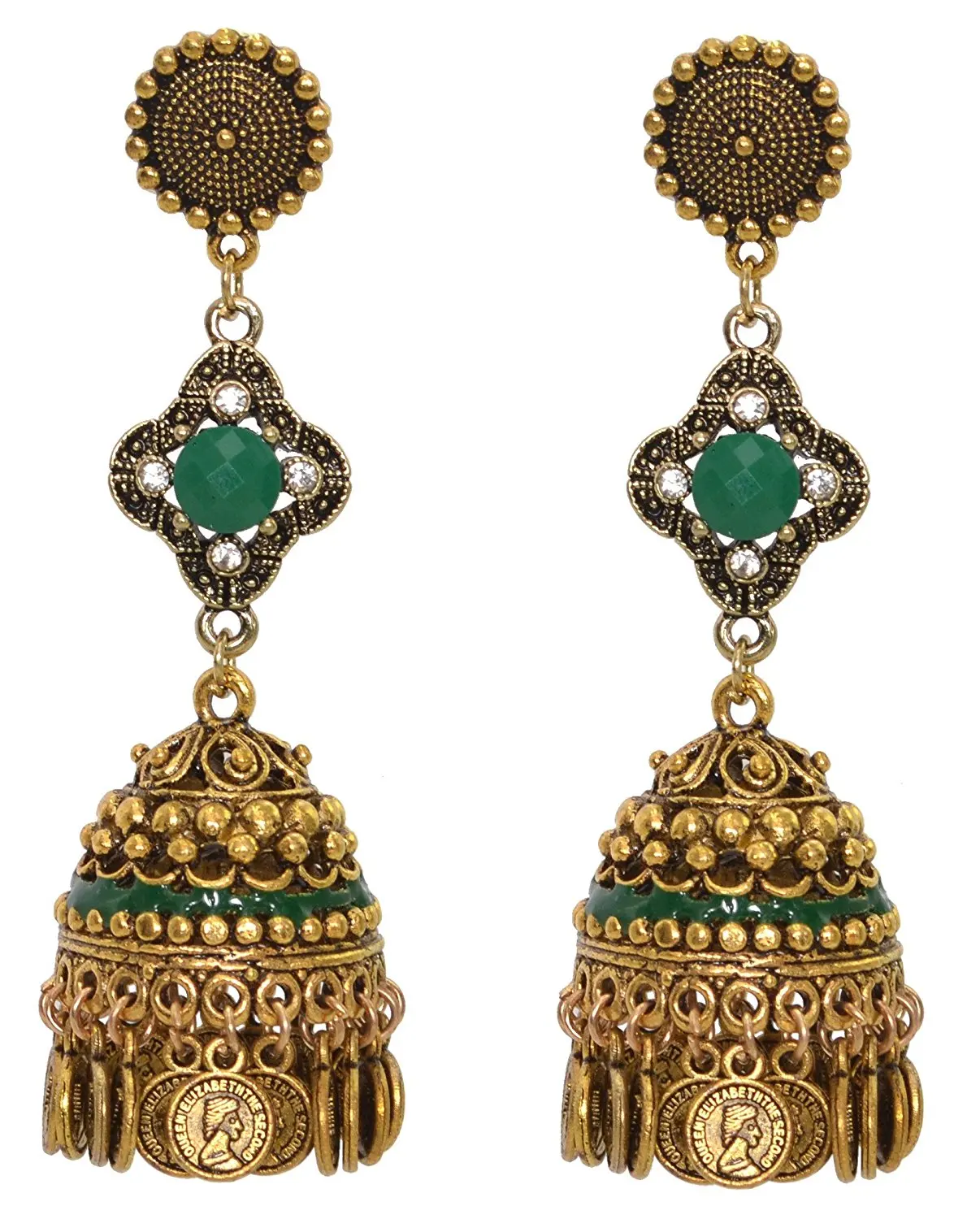 Buy Sansar India Oxidized Kashmiri Jhumka Jhumki Indian Earrings 