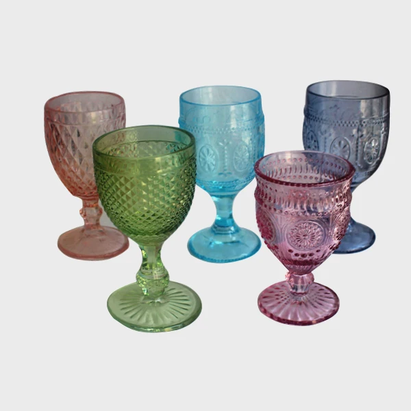 green water goblets