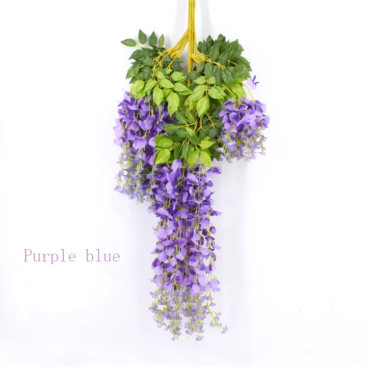 12pcs 6 Color Hanging Flowers Wedding Wisteria Flower Garland Silk