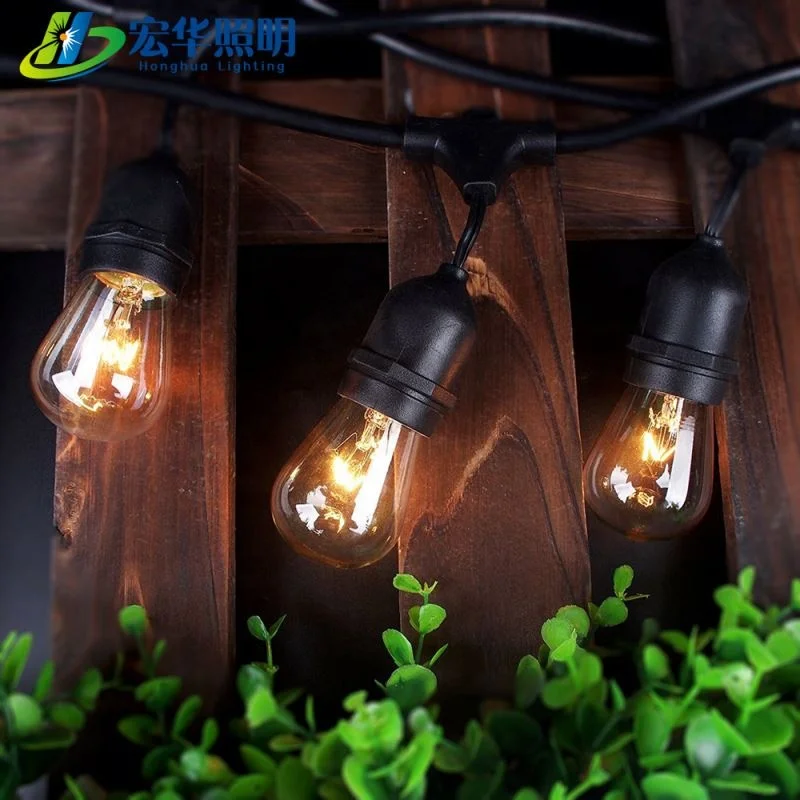 S14 e26 Warm white chain edison bulb string lights for outdoor party decoration