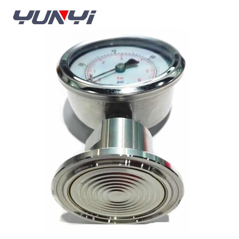 Stainless Steel Steam Boiler Sanitary Flat Membrane Pressure Gauge