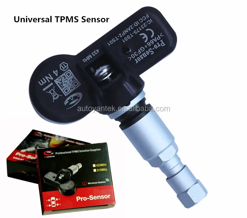 AUZONE Pro-Sensor Universal TPMS Sensor 433Mhz Programmable Tire Pressure Monitor System Replacement Sensor
