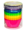 Mini Silicone Baking Cups / Truffle Molds in Durable Storage Jar, 24-Pack, Six Vibrant Colors