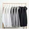 Wholesale pullover high quality reverse weave heavy 100% cotton plain winter white black oversized women hoodies mens hoodie