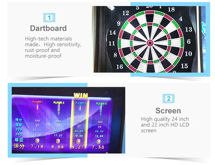 Coin Operated Dart Board Arcade Game Machine Amusement Park Electronic