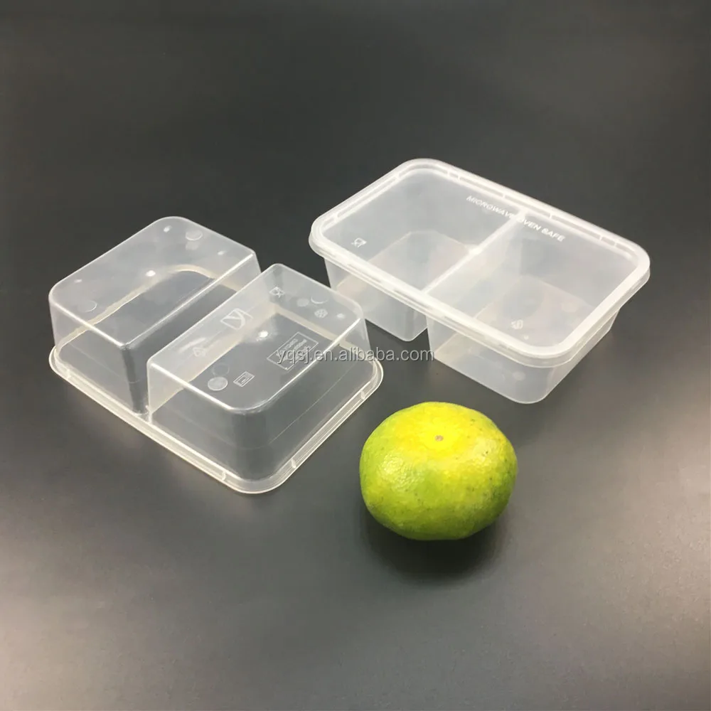 Wholesale 650ml Clear 2 Compartments Plastic / Pp Food / Lunch Storage