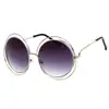 Lady Cool Retro Uv400 Women Sun Glasses Vintage Round Big Oversized Lens Mirror Brand Pink Sunglasses