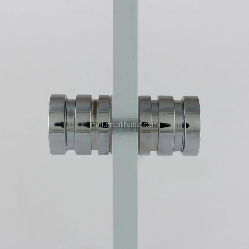 Stainless Steel Chrome Cylinder Glass Shower Door Knob Back To Back