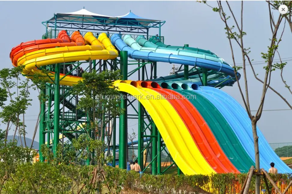 Spiral Fiberglass Water Slide Equipment For Outdoor Commercial Water