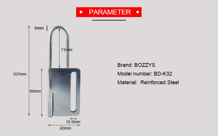 BOSHI Oem Acceptable Steel Material Lockout Hasp For Industrial Safety