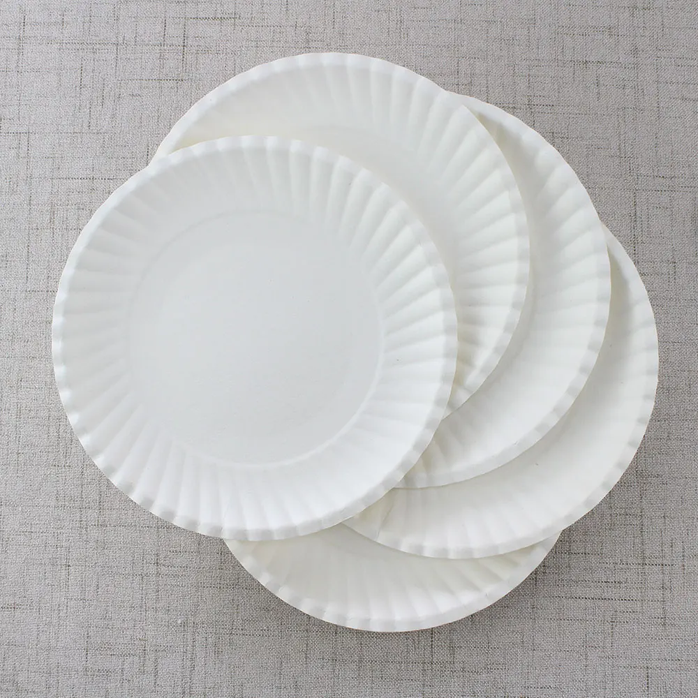 Disposable Plastic Plate Square Plate White Plate Disposable Dinnerware