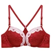 Front closure sexy back lace edge ladies bra brand and panty woman bra