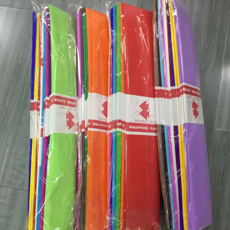 Colorful Crepe Paper Double Fish 17gsm Wrapping Paper 20 Stretch Buy