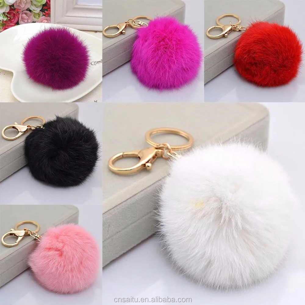 fur pom wholesale pom Piel Llavero Mayor De Al Por De Pom De Piel Hebei Venta