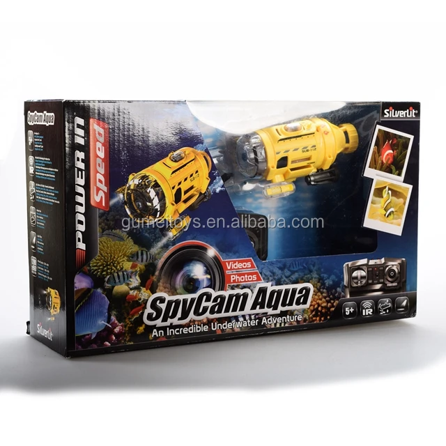 Spycam Aqua Rc Radio Remote Control Toy With Light Rc Submarine With