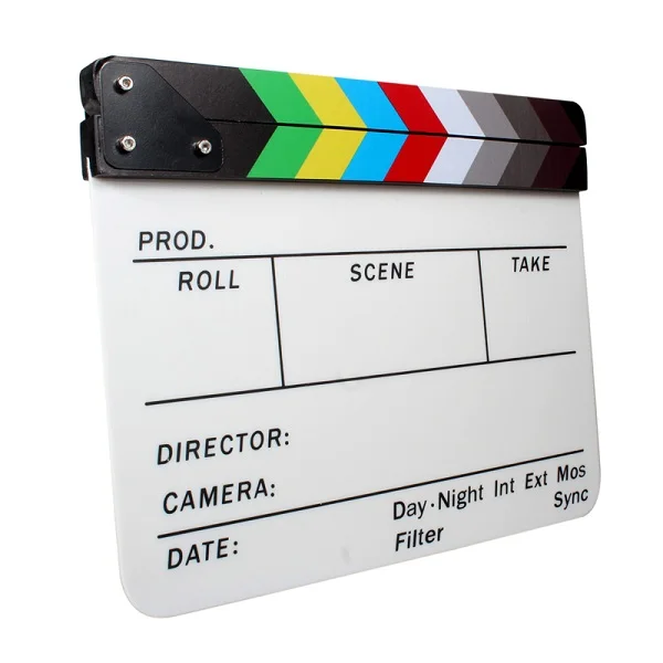 New Director Video Wood Clapboard Dry Erase TV Film Movie Clapper Board Slate 