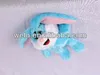 Rolling & laughing mini blue rabbit, light control animated stuffed animal plush toy
