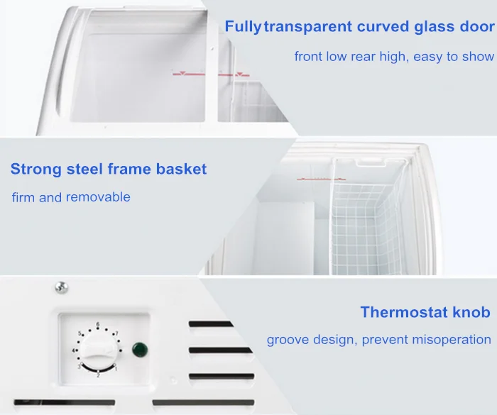 Big Capacity 1.6m Length Sliding Top Glass Door Chest Ice Cream Display Deep Freezer For Supermarket