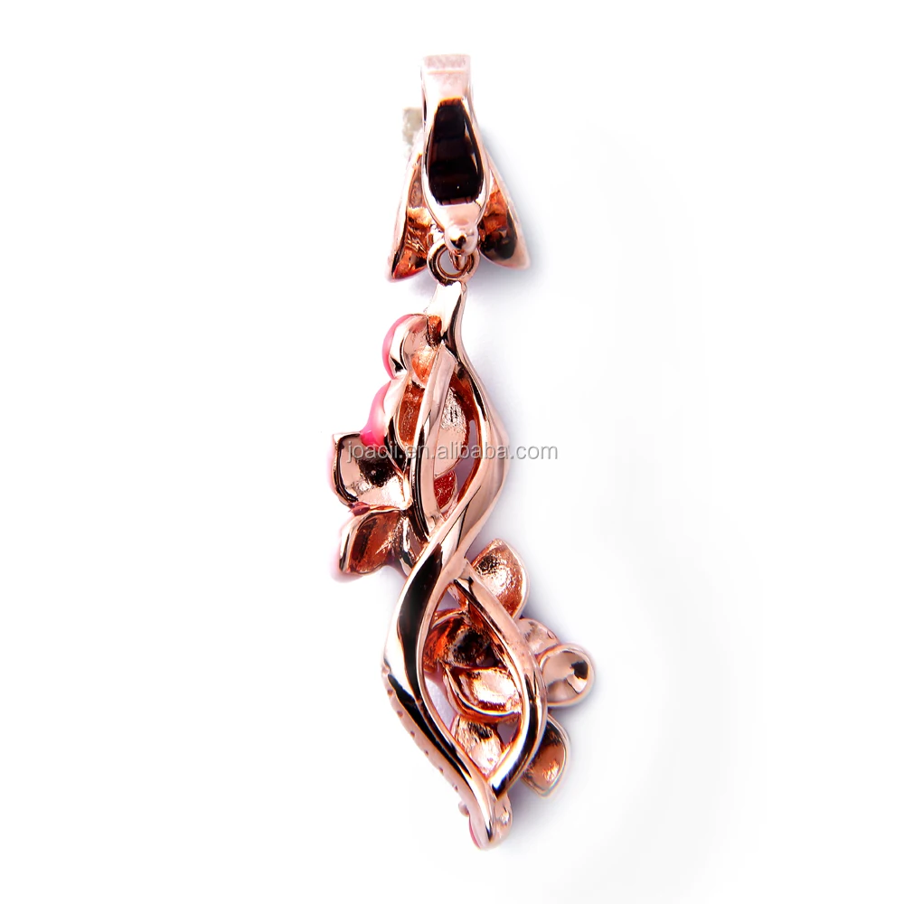 Women 18K Rose Gold Plated silver jewelry Pendant Necklace